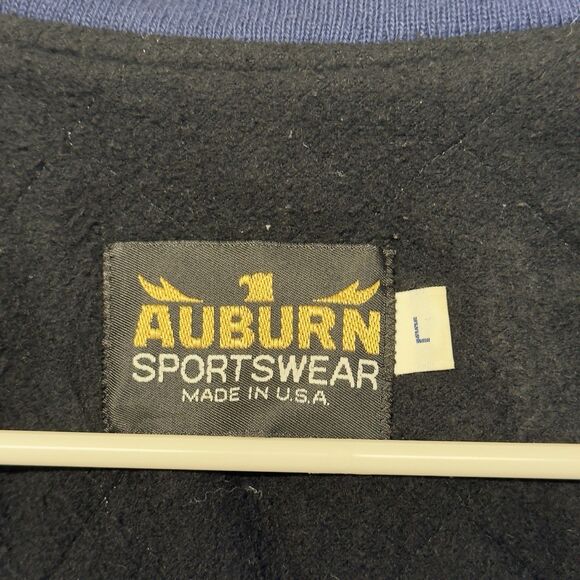 Vtg Auburn Sportswear Denim Varsity Bomber Jacket Lined Color block USA Men L - Picture 5 of 10